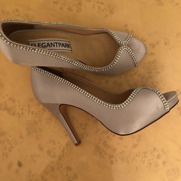 Women's Platform Peep Toe Heels - Silver - Picture 2 of 6